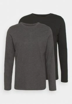 Pier One 2 PACK - Langarmshirt - Dark Grey/black 10 Pier One 2 PACK - Langarmshirt - Dark Grey/black -ModePier 007c88127656457c8f19869283e98031