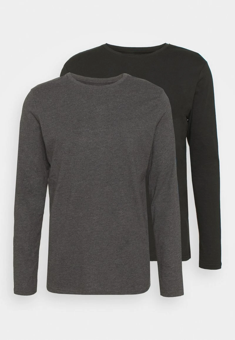 Pier One 2 PACK - Langarmshirt - Dark Grey/black 5 Pier One 2 PACK - Langarmshirt - Dark Grey/black – Bild 5