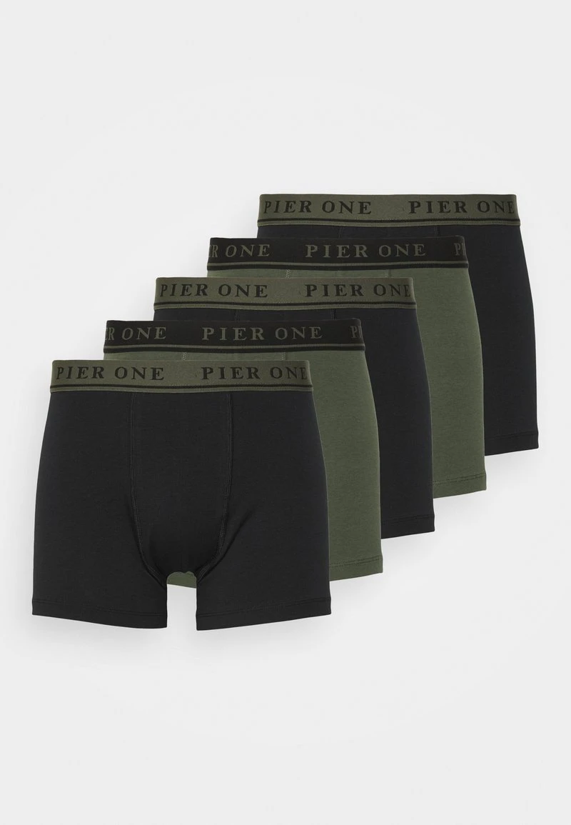 Pier One 5 PACK - Panties - Black/khaki 1 Pier One 5 PACK - Panties - Black/khaki