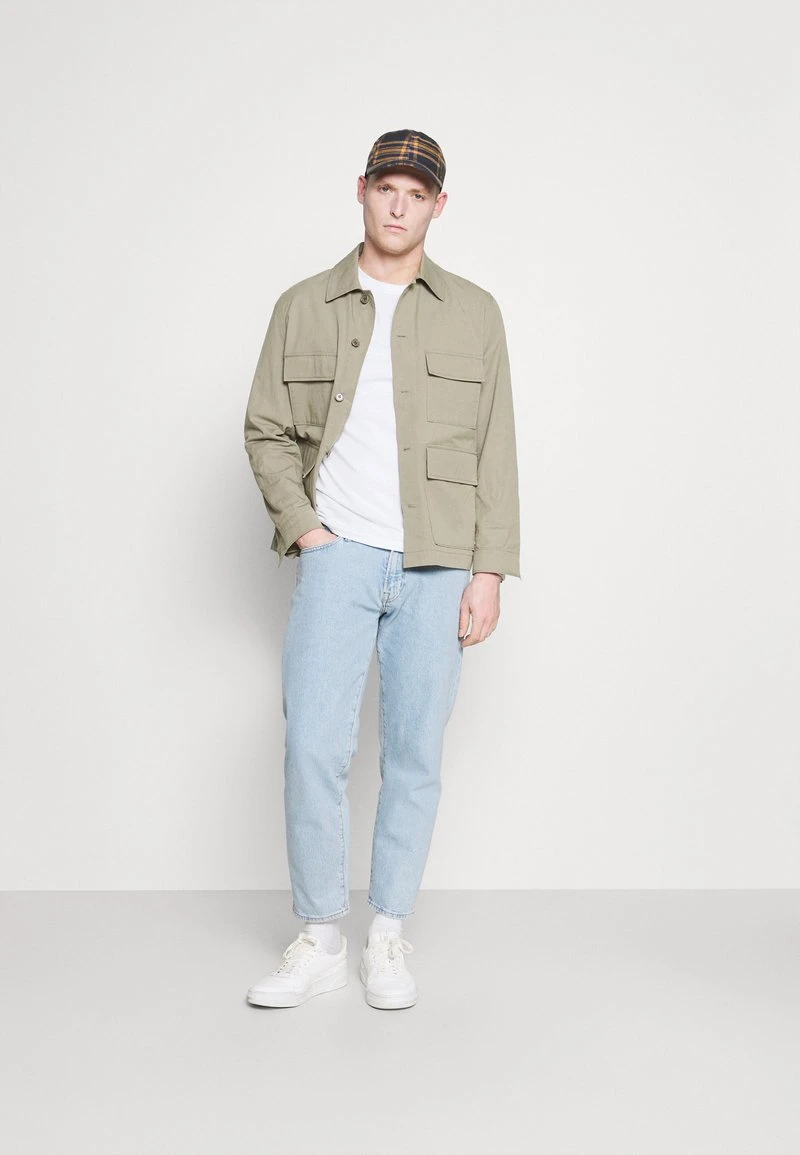 Pier One 5 PACK - Langarmshirt - White/dark Blu/grey 1 Pier One 5 PACK - Langarmshirt - White/dark Blu/grey