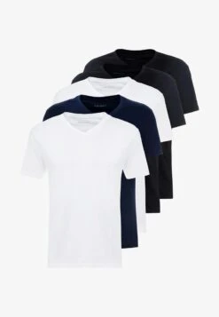 Pier One 5 PACK - T-Shirt Basic - White/blue/black 10 Pier One 5 PACK - T-Shirt Basic - White/blue/black -ModePier 2819a515ceaa41a7b996144dea7390c3