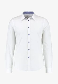 Pier One Hemd - White/blue -ModePier 2b9d03cd92884ad19608d60ca1b3ea75