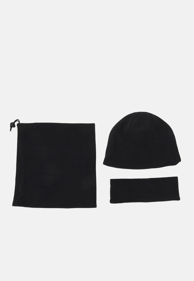 Pier One FLEECE UNISEX SET - Mütze - Black 1 Pier One FLEECE UNISEX SET - Mütze - Black