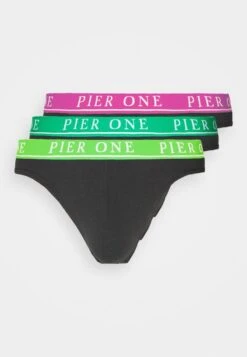 Pier One BRANDED WAISTBAND BRIEFS 3 PACK - Slip - Black -ModePier 68332279d8a640caac60267b6cd7c785