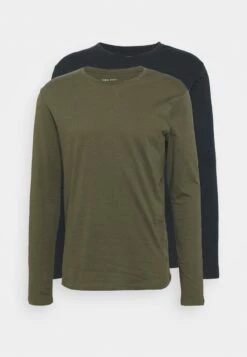 Pier One 2 PACK - Langarmshirt - Olive/dark Blue -ModePier 6a7de77a56f84556b3881a12d29e9a91