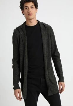 Pier One Strickjacke - Black/olive