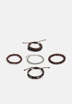Pier One 5PACK - Armband - Brown, Silver-coloured -ModePier 78101c85fdfe4c56bc39b936707e5c84 1