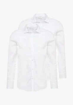 Pier One 2 PACK - Businesshemd - White -ModePier 80b0853fe93b4ce78b05673341572c11