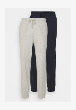 Pier One 2 PACK - Nachtwäsche Hose - Dark Blue/mottled Light Grey -ModePier a09bfd20bcd84e39aeecebf2df10c7b2