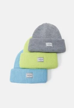 Pier One UNISEX 3 PACK - Mütze - Grey, Neon Green, Light Blue -ModePier a6d4d1e9448d49d29e1f261472915c8c 1