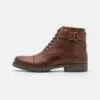 Pier One LEATHER - Schnürstiefelette - Brown