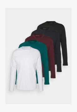Pier One 5 PACK - Langarmshirt - White/dark Blue/black -ModePier d83220e9e54d43fcb8998bbd6af96e96