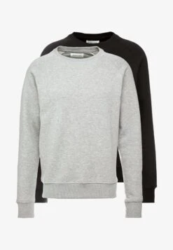 Pier One 2 PACK - Sweatshirt - Mottled Light Grey/black -ModePier dba537e667ce4fe2aee0ab958e24e9cf