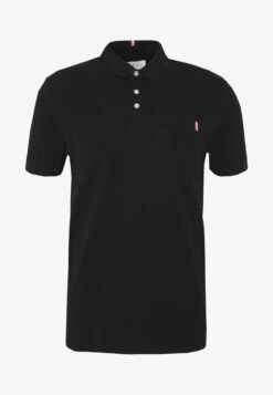 Pier One TRICOLORE TRIM POLO - Poloshirt - Black -ModePier e404807e1e204940957c687903f2c960 1