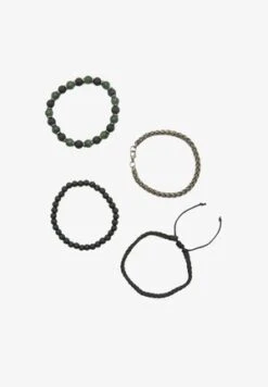 Pier One 5 PACK - Armband - Silver-coloured, Black -ModePier fa4c68e061e246fbbcc8381fd76aa6cb