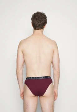 Pier One BRANDED WAISTBAND BRIEFS 3 PACK - Slip - Dark Blue /green/bordeaux -ModePier ff57f99c0ab74e1faa96619054df022c